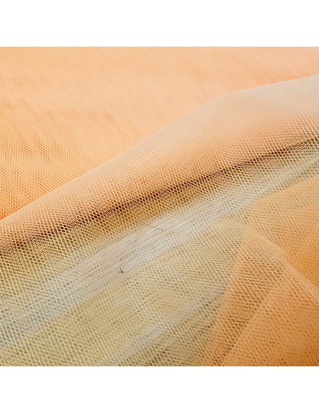 Tissu, Tulle Rigide Uni, Orange Vif, Laize 150 cm, Polyester/Polyamide 18g/m²