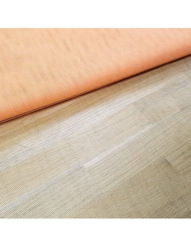 Tissu, Tulle Rigide Uni, Orange Vif, Laize 150 cm, Polyester/Polyamide 18g/m²