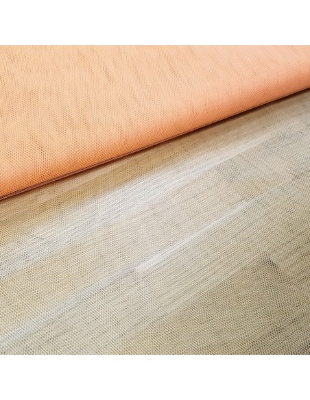 Tissu, Tulle Rigide Uni, Orange Vif, Laize 150 cm, Polyester/Polyamide 18g/m²