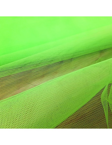 Tissu, Tulle Rigide Uni, Vert Clair Fluo Intense, Laize 145 cm, Polyamide 18g/m²