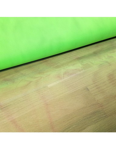 Tissu, Tulle Rigide Uni, Vert Clair Fluo Intense, Laize 145 cm, Polyamide 18g/m²