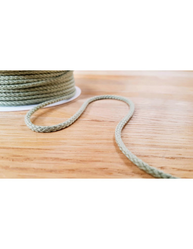 Cordon coton, 4mm, olive