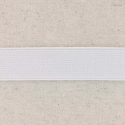Élastique côtelé, 25mm, blanc