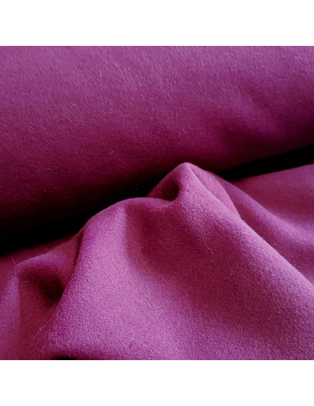 Tissu, Caban Uni, Prune Intense, Laize 150 cm, 90% Laine 10% Polyester
