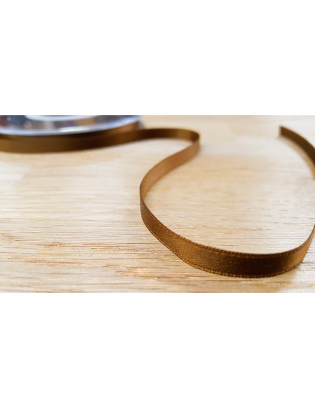 Ruban satin, 6mm, mordoré