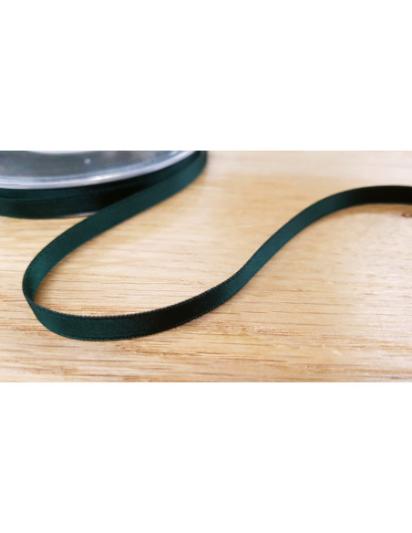 Ruban satin, 6mm, vert billard