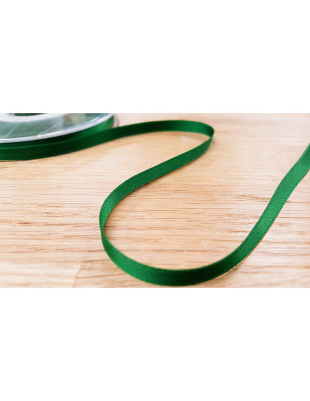 Ruban satin, 6mm, vert gazon