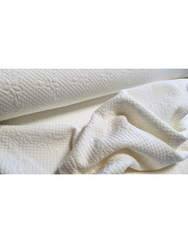 Matelassé stretch blanc