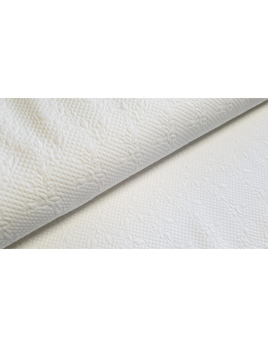 Matelassé stretch blanc