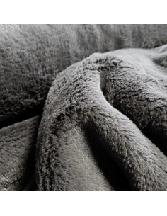 Tissu, Fourrure Uni, Gris Anthracite, Laize 150 cm, 100% Polyester 2