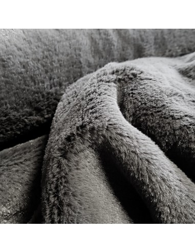 Tissu, Fourrure Uni, Gris Anthracite, Laize 150 cm, 100% Polyester