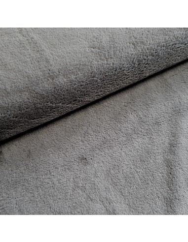Tissu, Fourrure Uni, Gris Anthracite, Laize 150 cm, 100% Polyester
