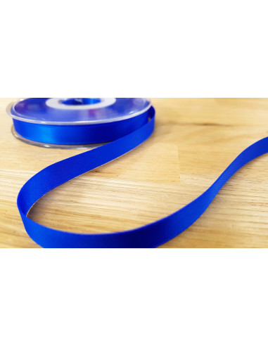 Ruban satin, 10mm, bleu France
