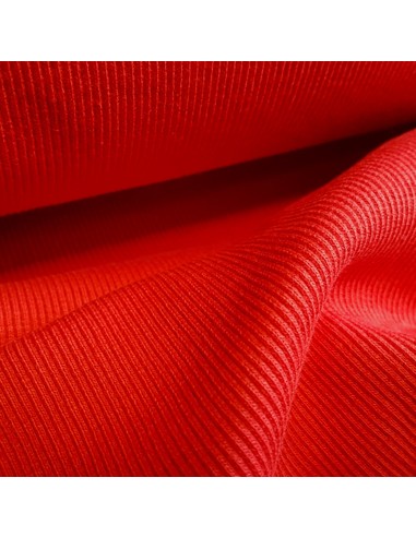 Tissu, Bord-côte tubulaire, Rouge, Laize 27 cm, Coton/Élasthanne
