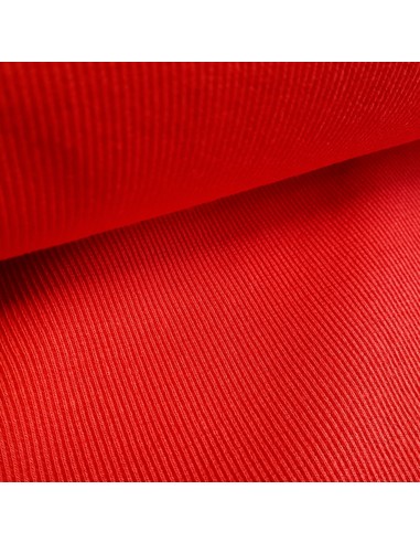 Tissu, Bord-côte tubulaire, Rouge, Laize 27 cm, Coton/Élasthanne