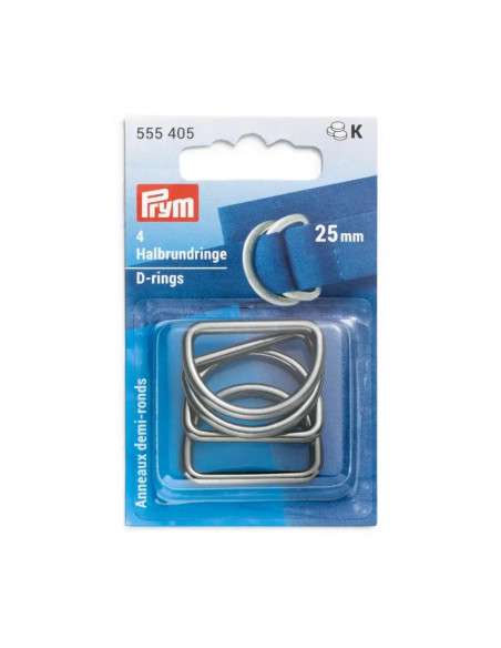 Anneaux demi-ronds 25mm noir brillant