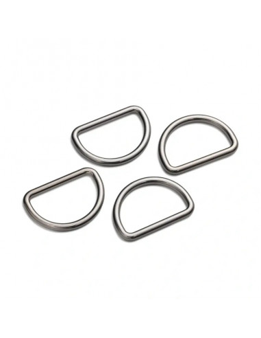 Anneaux demi-ronds 25mm noir brillant