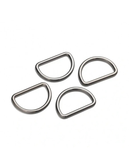 Anneaux demi-ronds 25mm noir brillant