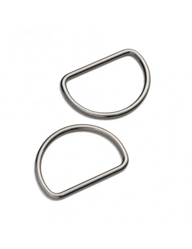 Anneaux demi-ronds, 40mm, noir brillant