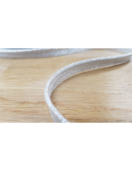 Passepoil lurex, 10mm, argent