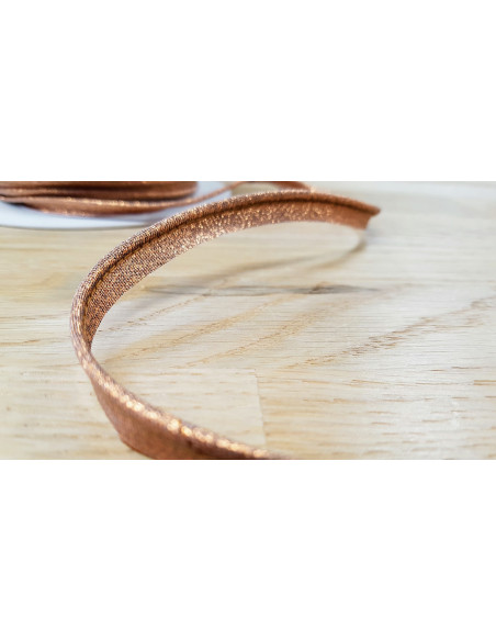 Passepoil lurex, 10mm, cuivre