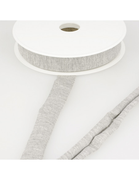 Biais jersey 20mm gris souris