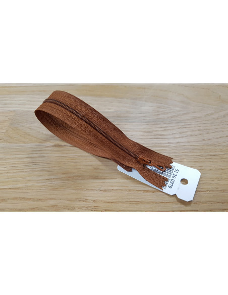 Fermeture Eclair Z51, Nylon, marron moyen, 18cm
