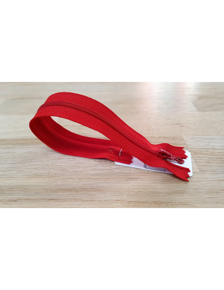 Fermeture Eclair Z51, Nylon, rouge vif, 25cm