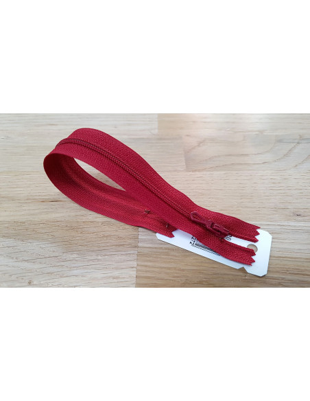 Fermeture Eclair Z51, Nylon, rouge carmin, 12cm