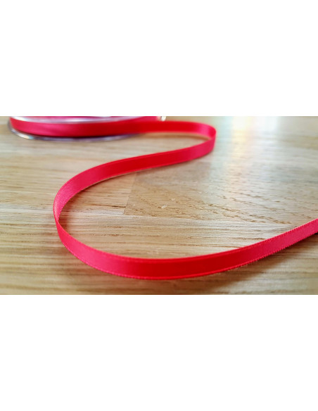 Ruban satin, 6mm, rose foncé