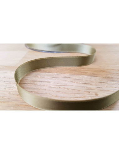 Ruban satin, 10mm, kaki clair