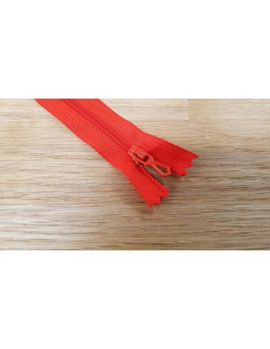 Fermeture Eclair Z51, Nylon, rouge orangé, 40cm