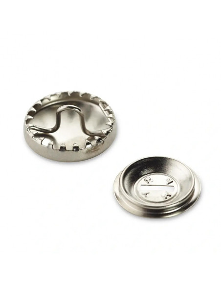 Boutons à recouvrir, avec outil, 15mm, argenté
