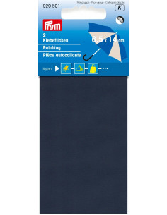 Pièce autocollante, nylon, 6,5 x 14cm, bleu marine