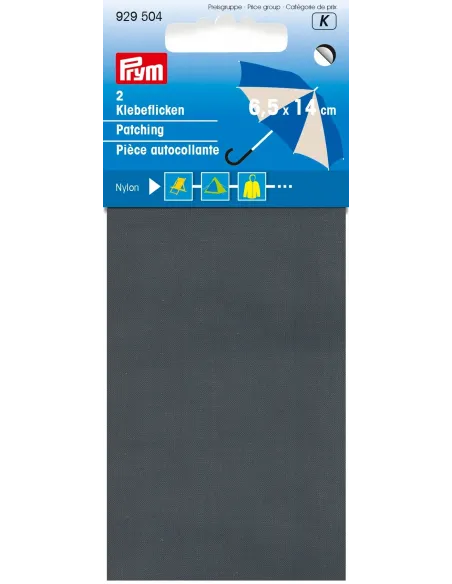 Pièce autocollante Prym grise 10 x 18 cm | Zephyr Tissus