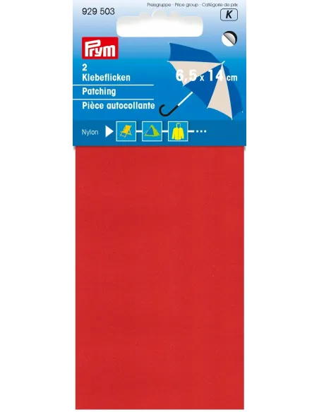 Pièce autocollante Prym, rouge, 6,5 x 14 cm | Zephyr Tissus