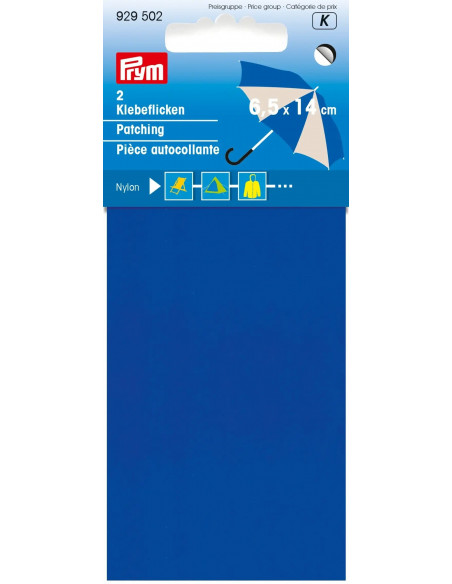 Pièce autocollante, nylon, 10 x 18cm, bleu