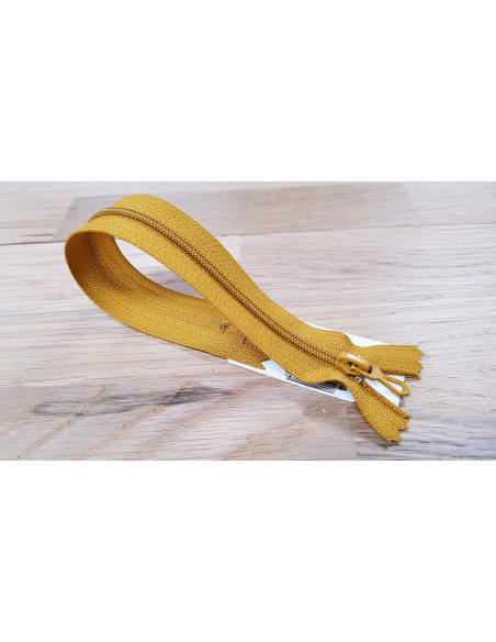 Fermeture Eclair Z51, Nylon, jaune moutarde, 10cm