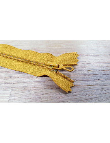 Fermeture Eclair Z51, Nylon, jaune moutarde, 18cm