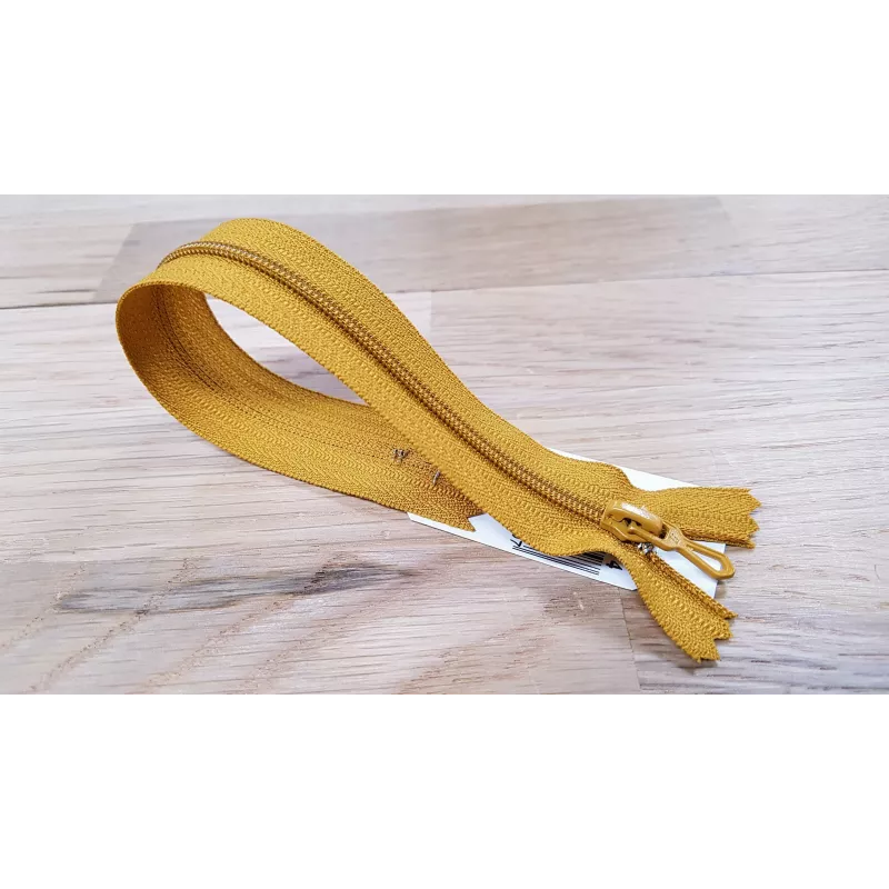 Fermeture Eclair Z51, Nylon, jaune moutarde, 20cm