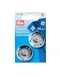 Boutons pression à coudre Prym 30 mm argent | Zephyr Tissus