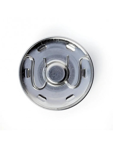 Boutons pression à coudre, 30mm, argenté