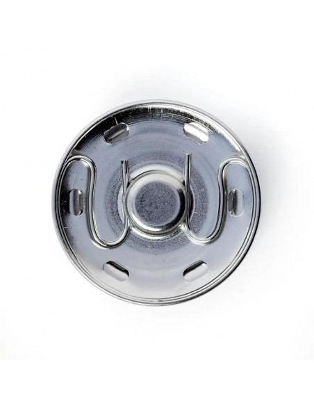 Boutons pression à coudre, 30mm, argenté