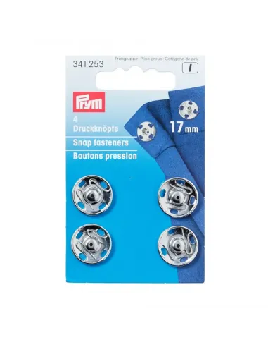 Boutons pression Prym 17 mm argentés | Zephyr Tissus