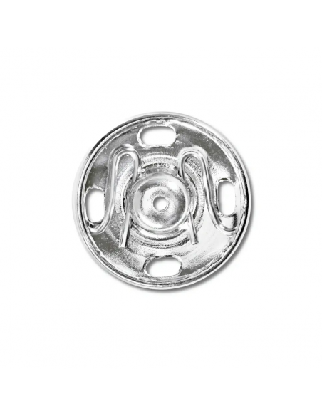 Boutons pression à coudre, 17mm, argenté