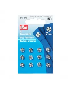 Boutons pression à coudre Prym, Argent, 7 mm | Zephyr Tissus