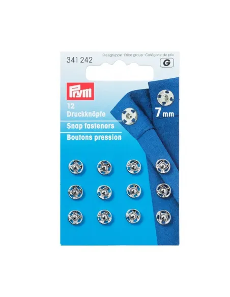 Boutons pression à coudre Prym, Argent, 7 mm | Zephyr Tissus