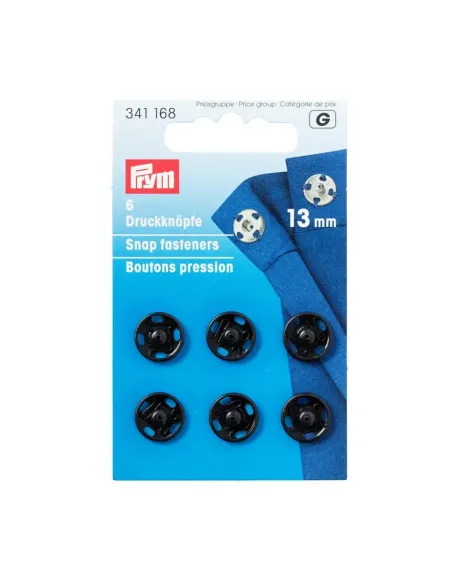 Boutons pression à coudre Prym noirs 9 mm | Zephyr Tissus