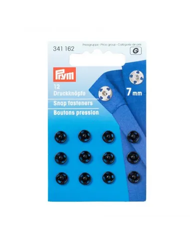 Bouton pression à coudre Prym 7 mm Noir | Zephyr Tissus