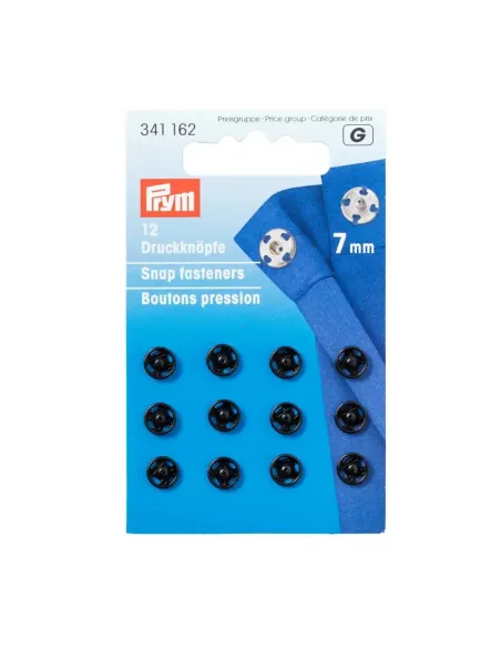 Bouton pression à coudre Prym 7 mm Noir | Zephyr Tissus